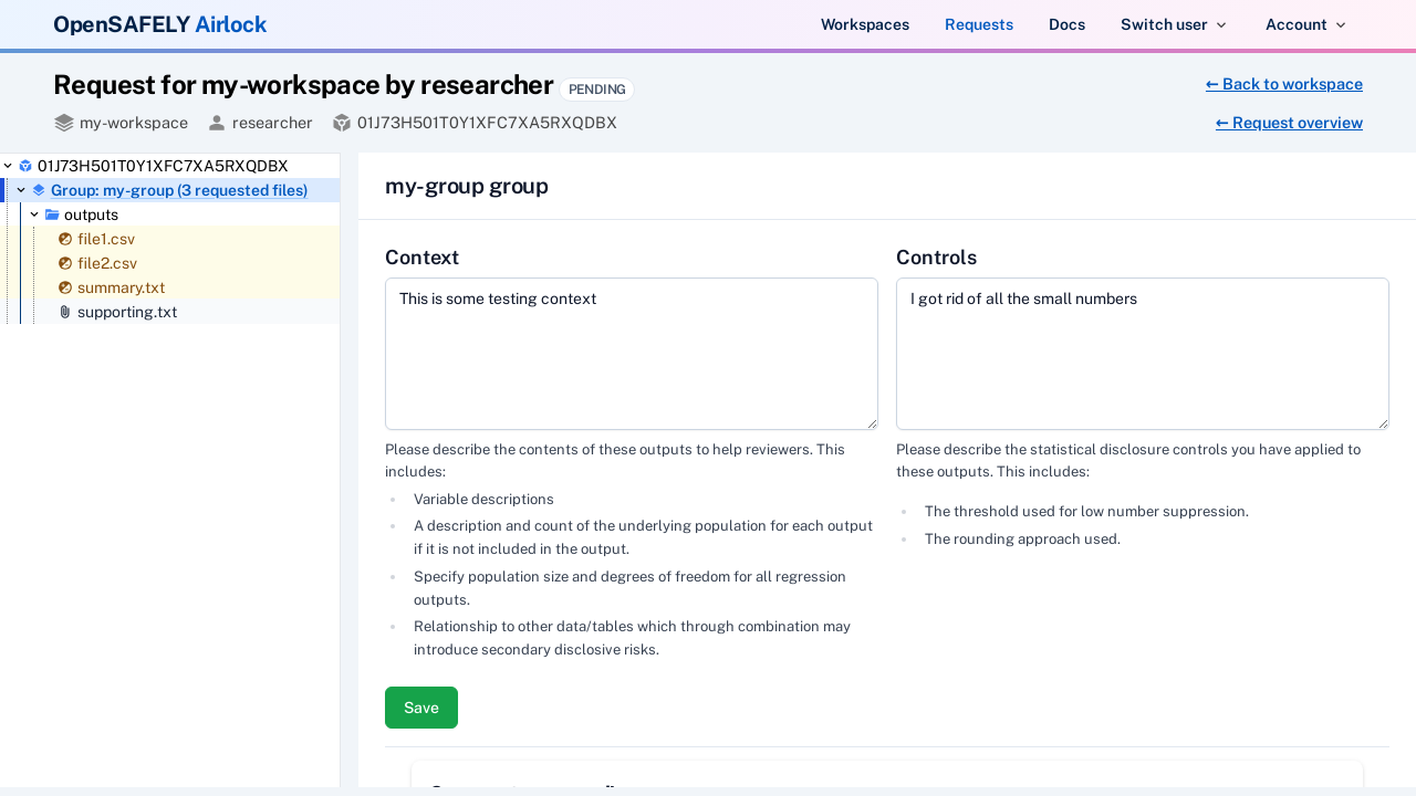 Add context and controls to a file group